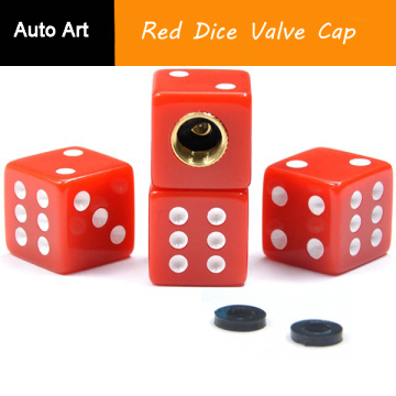 Kustom Kapz Square Solid Red Dice Valve Cap