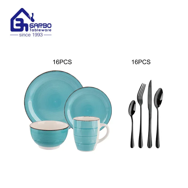 Wholesale 32PCS Ceramic Tableware Set with Flatware for Home Use