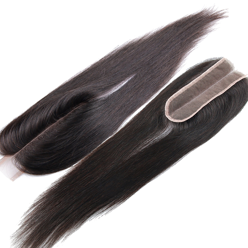 Long middle free three part closure with hair weaving Peruvian hair bundles with 2x6 4x4 13x4 360frontal