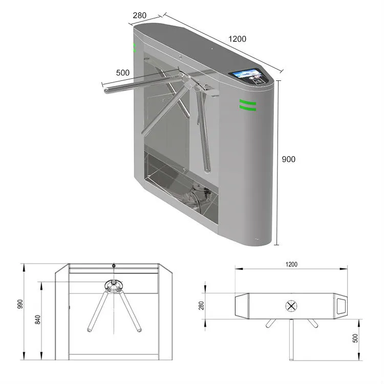 Visitor Management Luxury Tripod Turnstile Bridge for Park