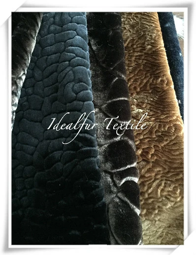 Solid Boa Plush Faux Fur with Embossed