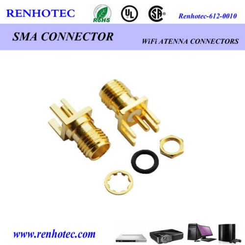 SMA PCB Mount Female Connector for Car Satellite TV Antenna