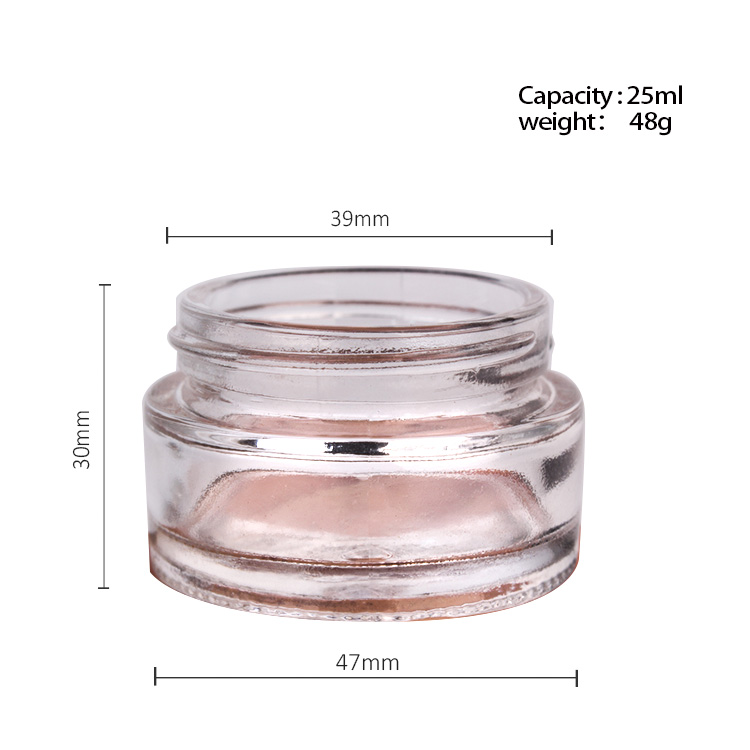 20ml cheap price transparent cosmetic glass Mask eye cream jar with lid
