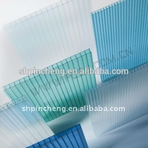 Plastic material twin-wall sheet roofing materials for canopy