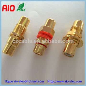 Straight RCA female jack to RCA female jack adaptor connector for Audio and Video panel module