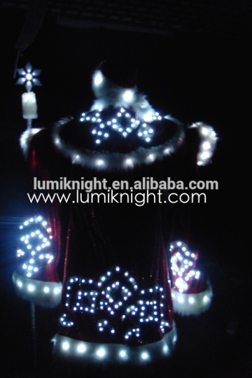 LED Santa costume, christmas costume luminous costume