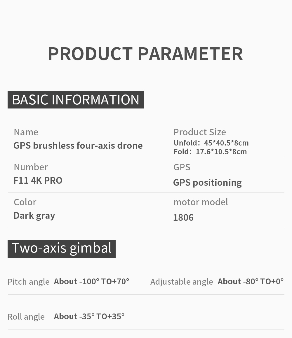 New SJRC F11S 4K Pro GPS 5G Wifi FPV With 4K Camera 1500m 25-30mins Flight Time Brushless Selfie,two-axis RC Drone Quadcopter