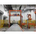 Auto pallet wrapping strapping corner application system