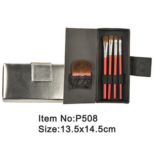 5pcs travel kit de pinceau de maquillage avec dossier satin