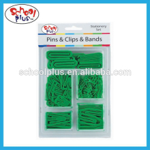 different types of plastic paper clips set
