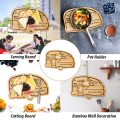 RV Cutting Board Campsite Retro Happy Camper Bambu Wood Camper Copping Board Baki Penyajian Sempurna Untuk Sayuran Keju Buah