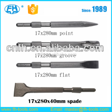 hanging plastic tube 17x280x40mm 40Cr chisels sds hex spade