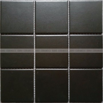 china suppliers Ebro Ceramic latest design black color matt glazed porcelain homer mosaic tile E4808M 97x97mm