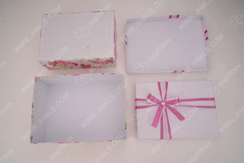 Caja de zapatos de papel de Bowknot rosa de alta calidad