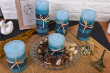 Pillar Candle with Layers of Different Colors