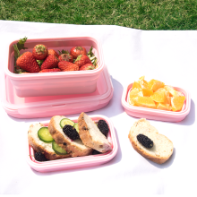 Collapsible microwave silicone bento lunch box