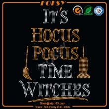 It's Hocus Pocus Time Witches rhinestone transfers