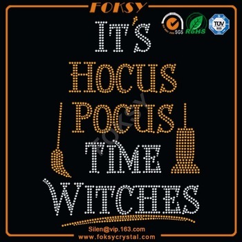 It's Hocus Pocus Time Witches rhinestone transfers
