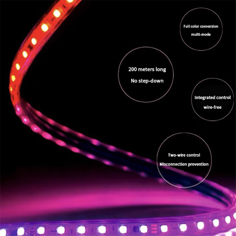 220v IP67 Outdoor Strip 60leds 5050 RGB Led Rope High voltage flexible led strip