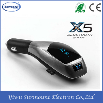 Factory X5 Bluetooth Car Charger FM Transmitter Support Handsfree