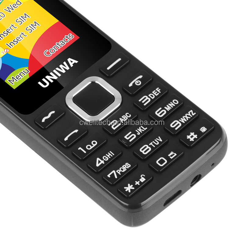 In Stock UNIWA E1801 1.77Inch Screen Unlocked 2G GSM Basic Phone Low Price Dual SIM Card Dual Standby Feature Phone