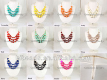 Wholesale Layers Beaded Bubble Necklace Cheap Choker Statement Necklace 11 Colors DN020