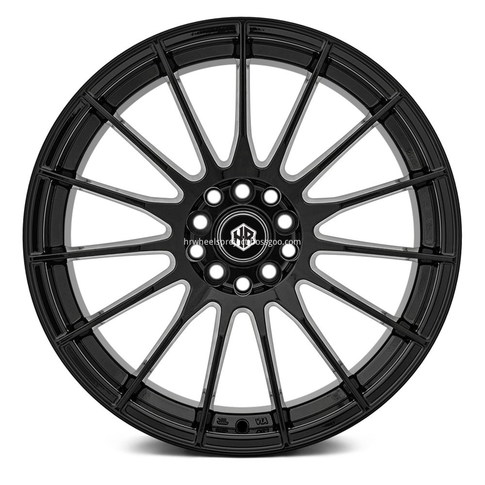 H R Tech Wheels Hr945 Gloss Black Front