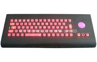 IP65 military Illuminated USB Keyboard with trackball , wal