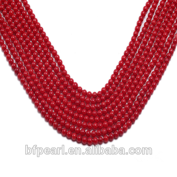 5mm Round Red Coral Beads Loose String