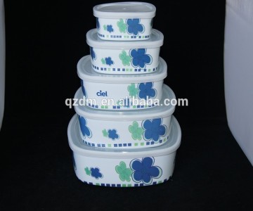 5PC Melamine Square container Bowl Set With lid