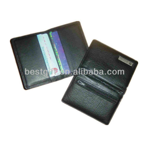 flat credit card holder,black emboss leather card holder