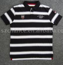 Men's yarn-dyed stripe polo shirts