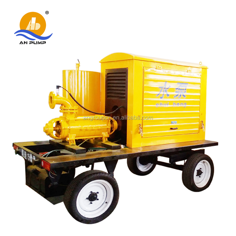 movable high head two stage 6 inch farm irrigation diesel high lift high pressure water pump