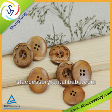 carved wooden button 4 hole wood buttons plain wood buttons
