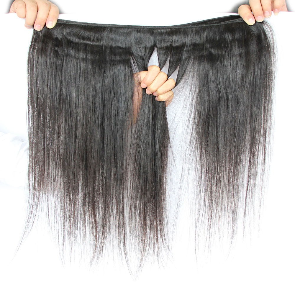 360 Closure Remy Hair Human Cuticle Aligned Bundles Brazilian Mink 100 Profession Black Light Body Dark