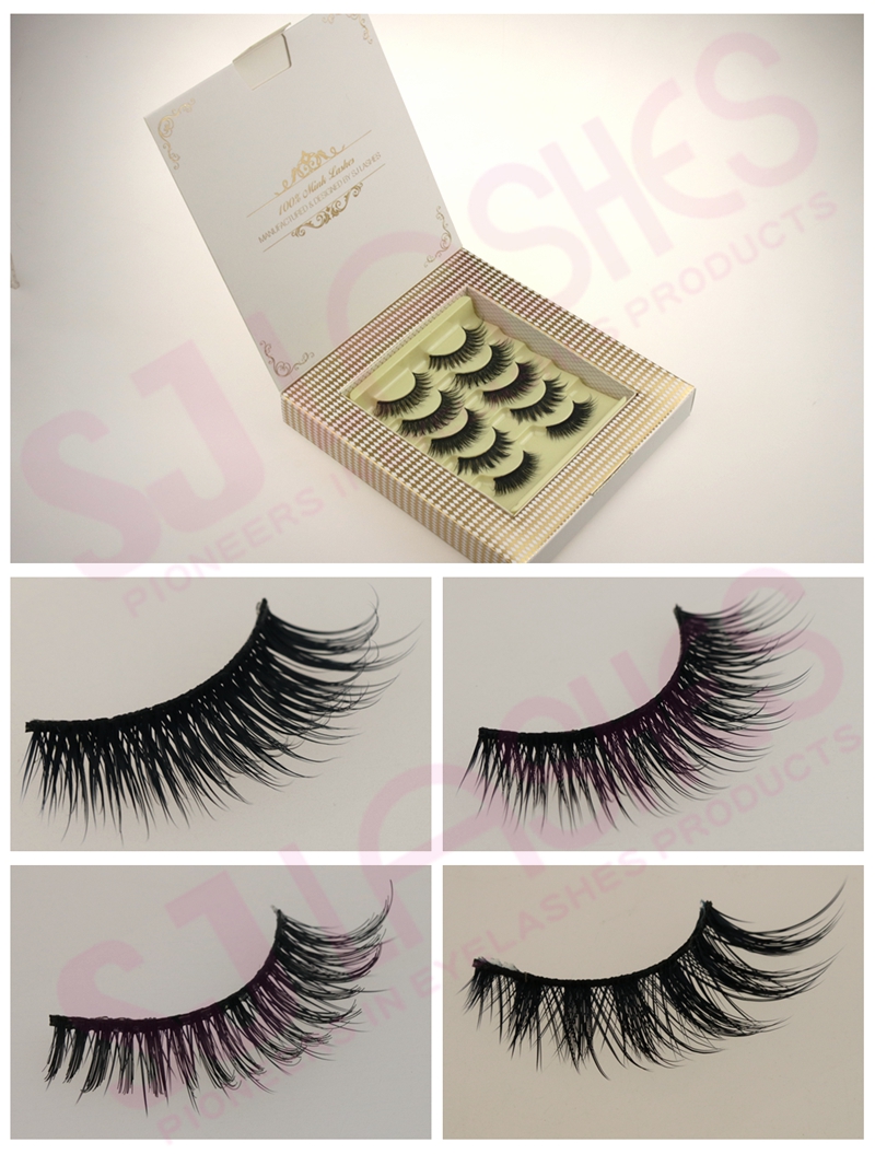 Private Label Custom Packages Double-layered Silk Strip Eyelashes