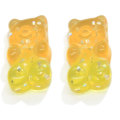 Glitter Resin Flat Back Bear Artificial Animal Gradient Gummy Bear Charms for Hair Accessories Phone Case Ornament