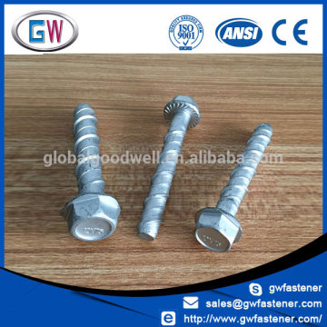 M6 M10 M12 galvanised concrete screw anchor , galvanised concrete screw bolt