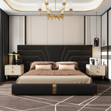 Luxury leather storage bed frame