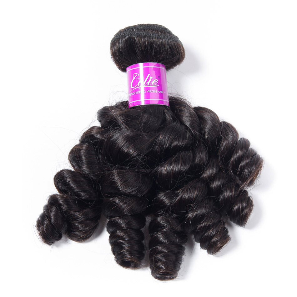 10A Brazilian Hair Romance Bouncy Curls Funmi Hair Virgin Remy Human Extension Fumi Hair with 4x4 Lace Closure