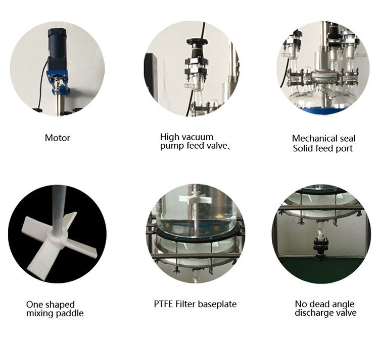 CBD purification 100L Jacketed glass reactor with filter device