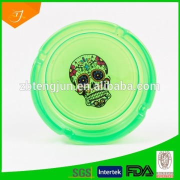 round glass ashtray, colorful glass ashtray print logo, green glass ashtray