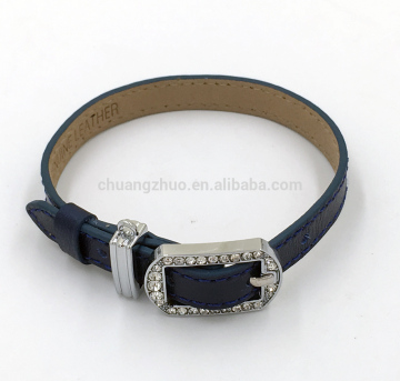 Newest watch leather strap with rhinestone