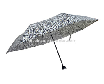 Leopard print metal frame 3 foldable umbella