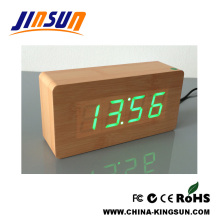 Middle Size Usb Wooden Led Alarm Clock