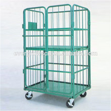 Metal laundry storage cargo folding rolling carts container