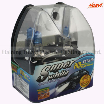 Super white brightness bulb, Plastic box packing halogen bulb H3