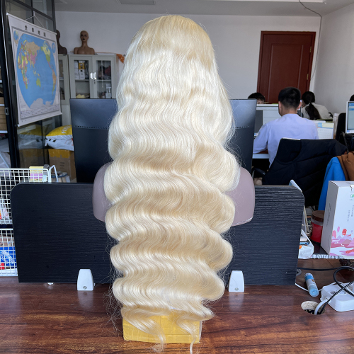 30inch Brazilian Blonde Wigs 100% Human Hair, Body Wave Lace Frontal Wigs Blonde 613 Virgin Human Hair