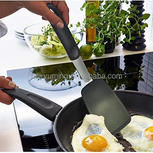 Silicone Turner Spatula Set Resistant Rubber Kitchen Cooking Utensil Egg Turners Pancake Flipper