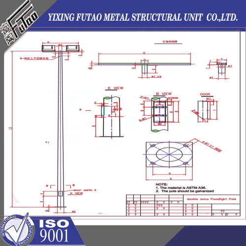 Poste de luz de calle decorativo galvanizado